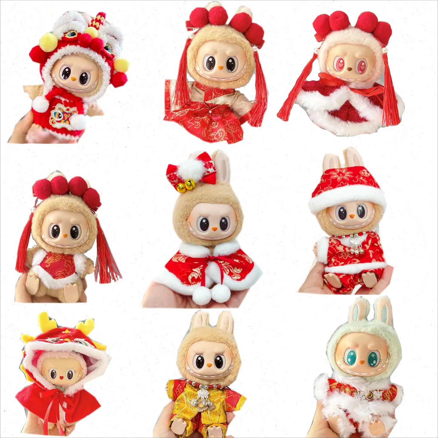 EZ For Labubu 1st 2nd generation outfit clothes New Year's and Spring Festival antique Hanfu vinyl pendant for Labubu clothes