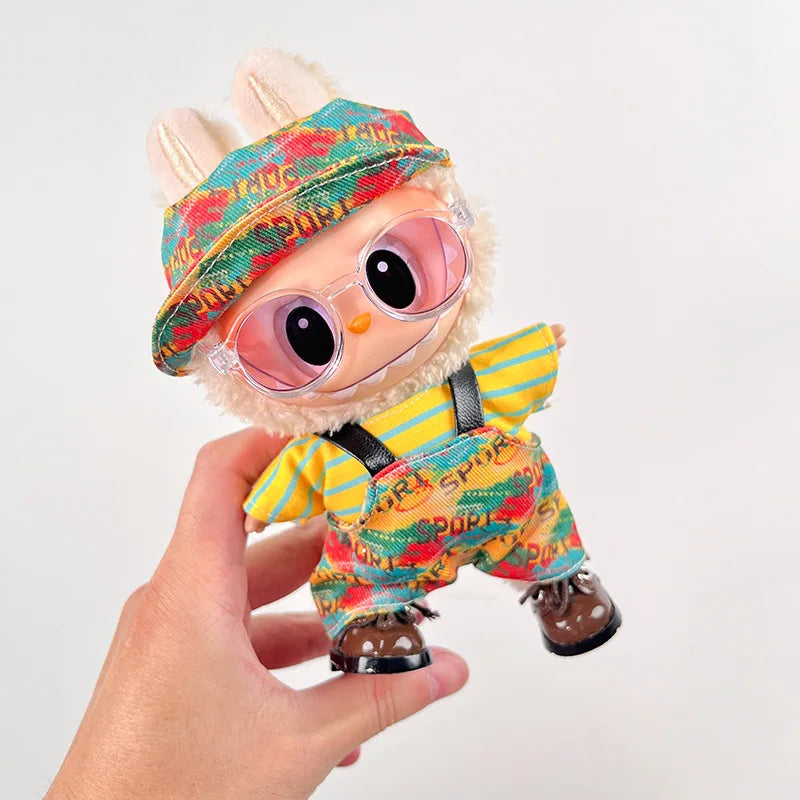 EZ For Labubu Clothes 17cm Labubu Plush Toy Pendant Clothes Replace Cute Fashionable Suit Fashionable And Cute Dress-up Accessories