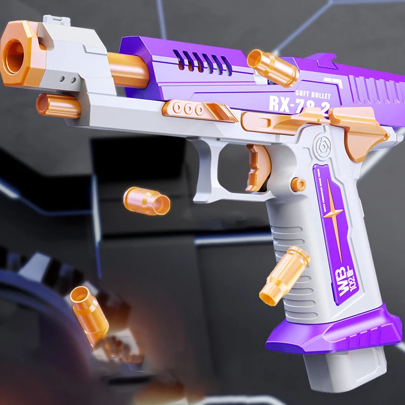 EZ Outdoor Gun Toy Pistol Shell Throwing Soft EVA Bullet Gun Sport Shooting Game Interactive Toys Boy Kids Adult Toys Gift
