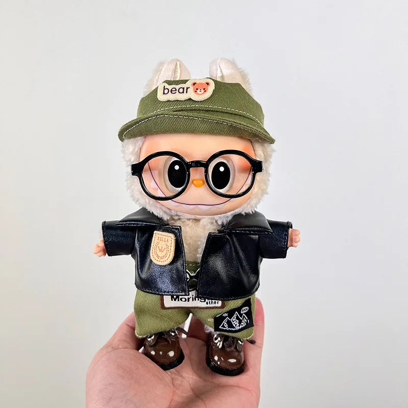 EZ For Labubu Clothes 17cm Labubu Plush Toy Pendant Clothes Replace Cute Fashionable Suit Fashionable And Cute Dress-up Accessories