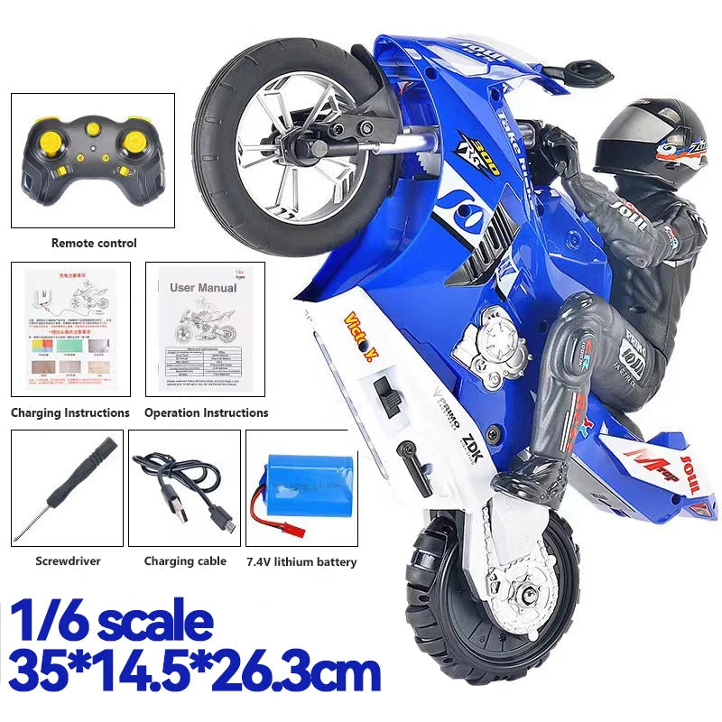EZ RC Motorcycles Toys for Boys 1/6 Electric Motor RC Cars High Speed 4CH Remote Control Racing Motorcycle Drift Car Model Gift