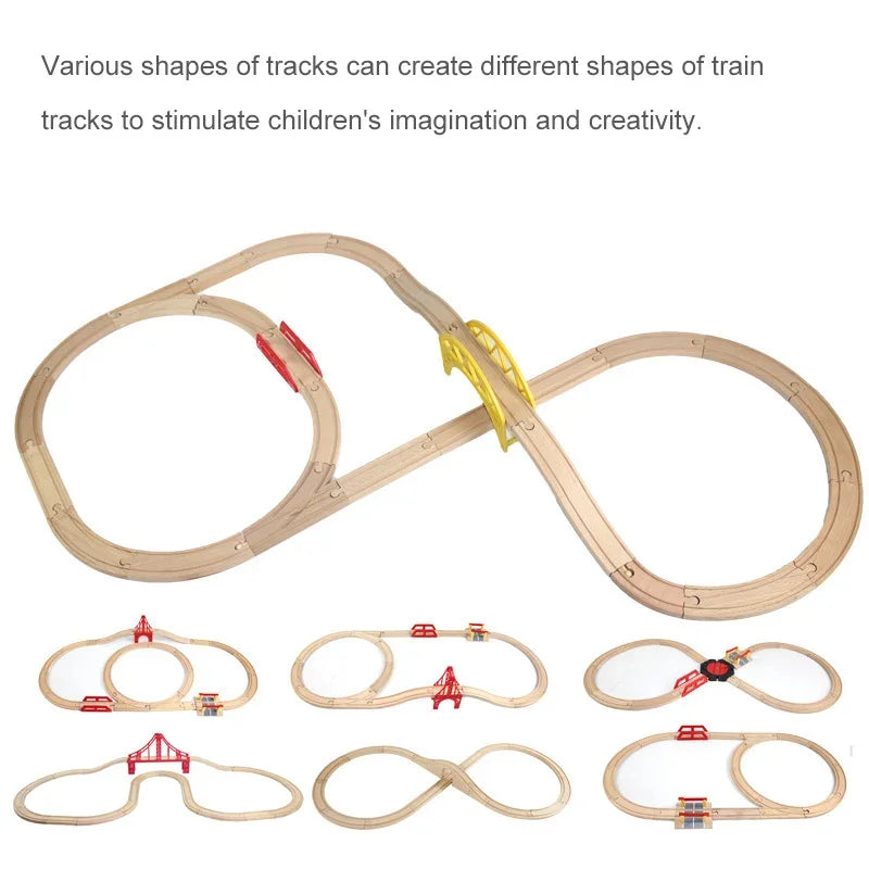 EZ Compatible With Tomas And Friends Wooden Train Track Set Toys For Children Wooden Railway Toy DIY Road Accessories Toy Kids Gift