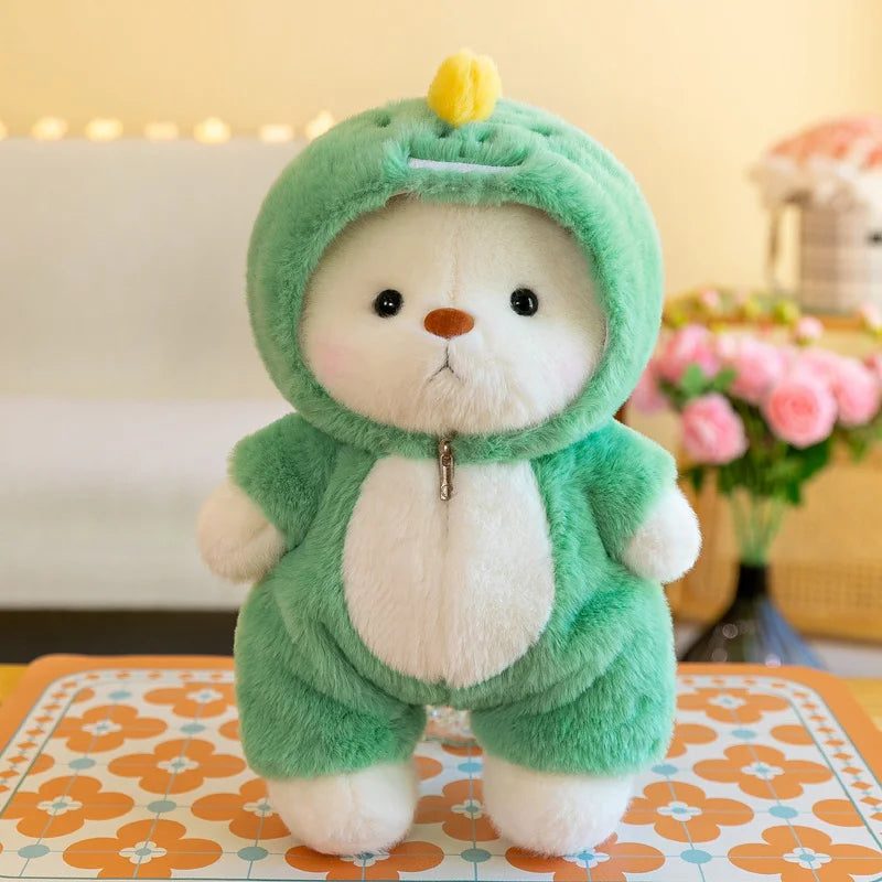 EZ Kawaii Bear Plush Toy stuffed Animals Teddy Bear Wear Suit Soft Doll Birthday Christmas Gifts for Boy Girl
