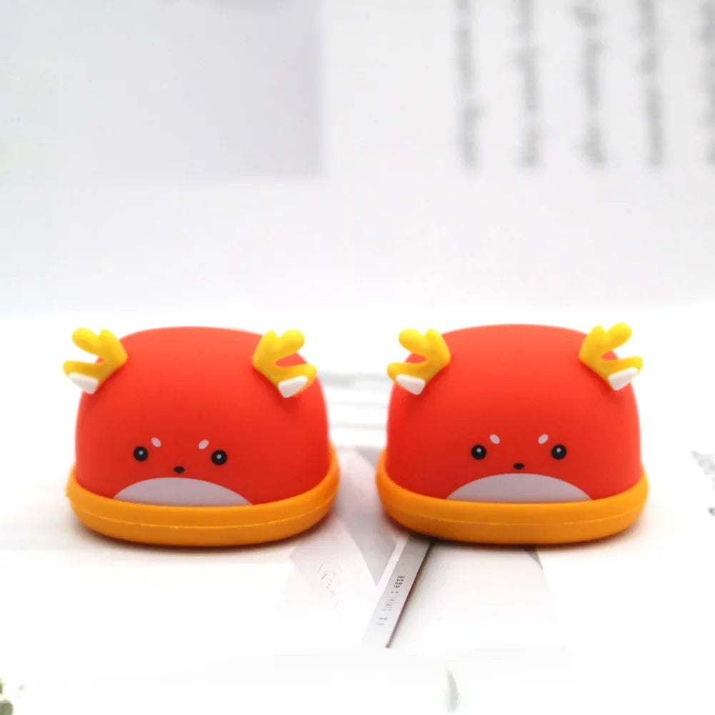 EZ Cartoon Rubber Slippers for Mini Labubu 17cm Vinyl Dolls Macaron Style