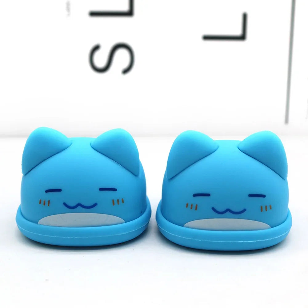 EZ Cartoon Rubber Slippers for Mini Labubu 17cm Vinyl Dolls Macaron Style
