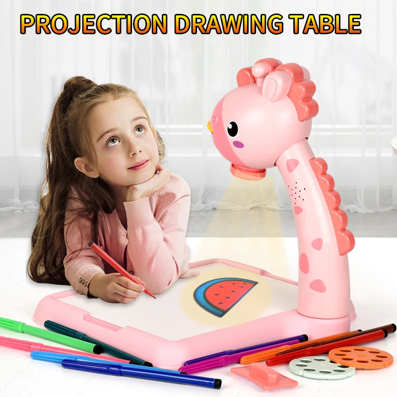 EZ Children's Projection Drawing Board Multi-functional Drawing Table Projector Graffiti Puzzle Toy
