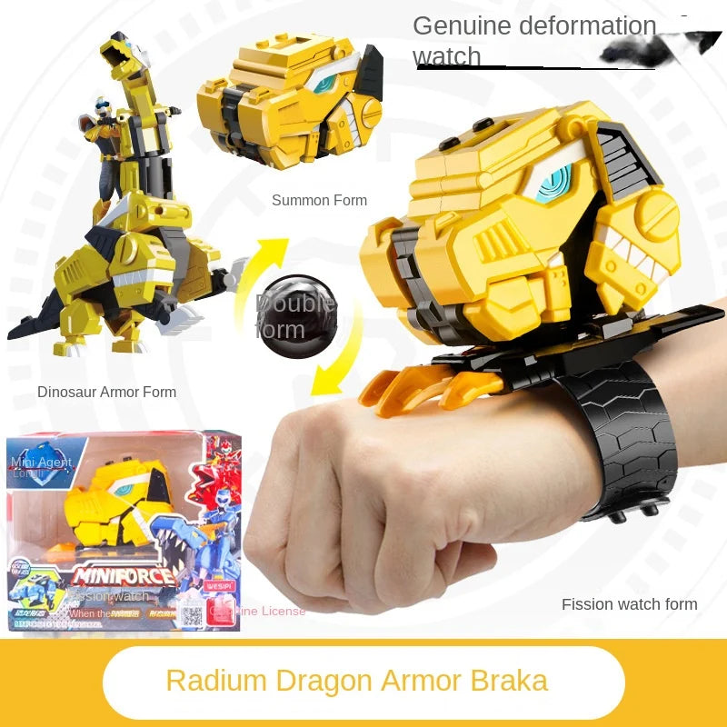 EZ Genuine Mini Secret Service Watch Toy Boy Mecha Robot Ruper Dinosaur Power Deformation Toy Suit Action Figures Kids Gifts