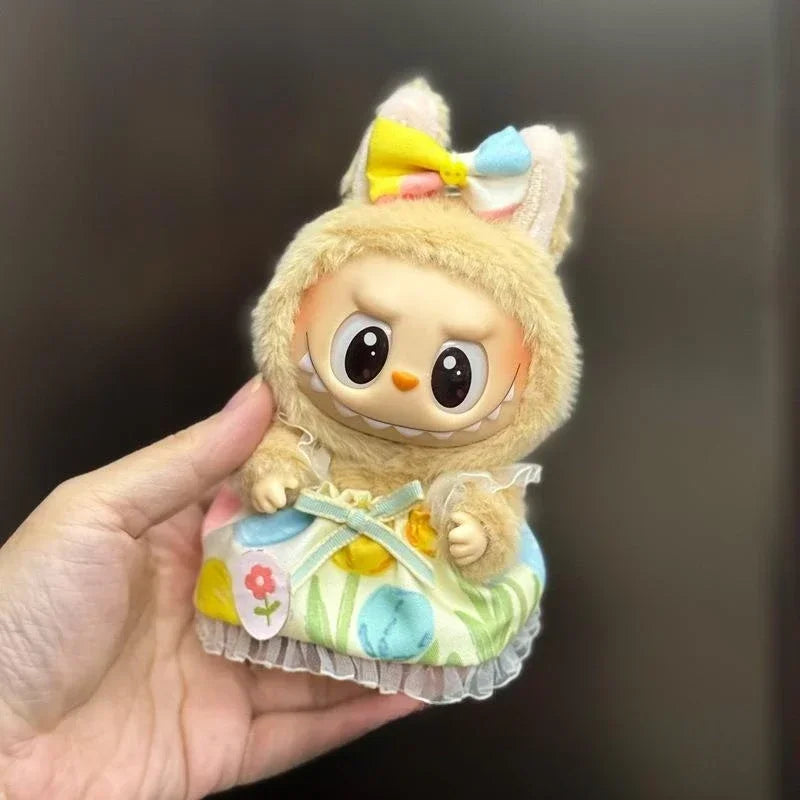 EZ Mini Plush Doll'S Clothes Outfit Accessories For Korea Kpop Exo 15-17cm Labubu Idol Overalls set Clothing Gift