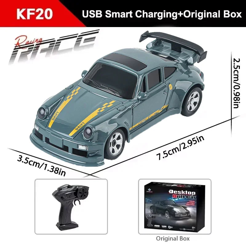 EZ New 4WD 2.4GHZ RC Simulation Mini Drift Car Palm Racing Model Desktop Toys 1/64 Scale Remote Control Car Gift For Children Boys