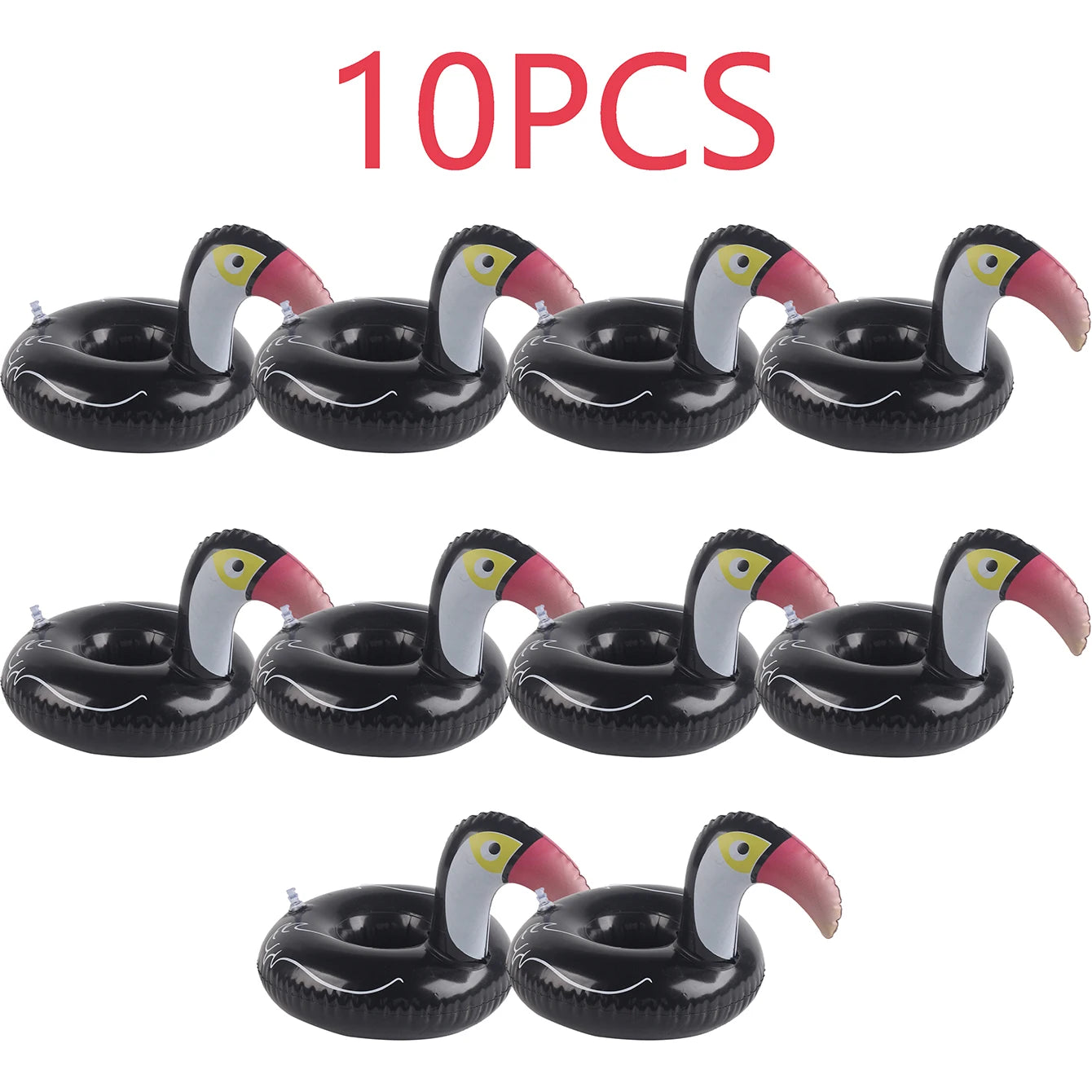 EZ 5/10PCS inflatable cup holder set tray, inflatable swimming pool drink holder floating coaster, summer swimming pool party.