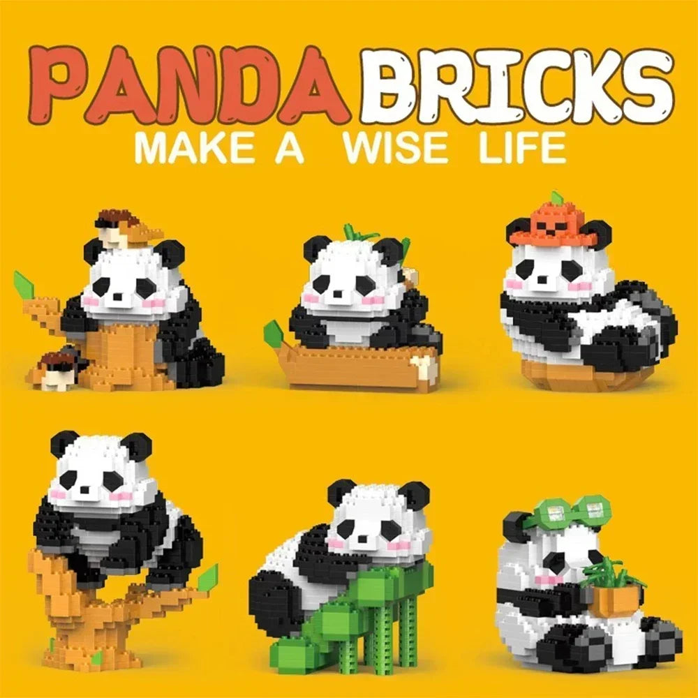 EZ Creative DIY Assemable Animal Cute MINI Chinese Style Animal Panda Building Block Educational Boy Toys For Children Model Bricks