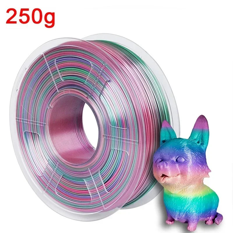 EZ 3D Printer Filament Rainbow Silk PLA 1.75mm Dual/Triple Gradient Extrudeuse Filament 3D Printing Material 250/200g