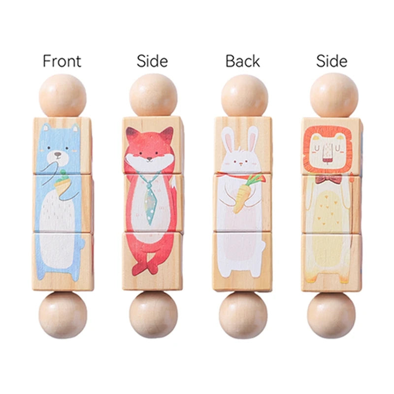 EZ Baby Wooden Rotating Jigsaw Puzzle Hand bell Toy Baby Mobile Musical Rattle Toy Montessori Puzzle Game For Babies Newbaby Gift