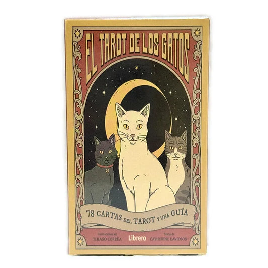 EZ El Tarot De Los Gatos Cards 78 cartas del tarot Spanish Edition Cats Rule Earth Divination Deck Borad Playing Games