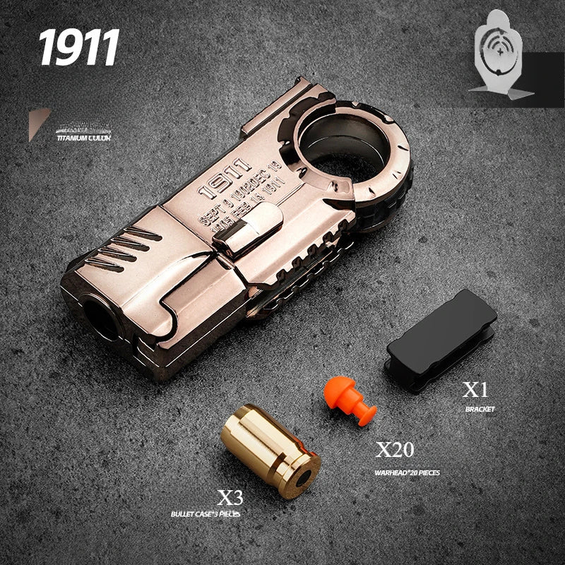 EZ Ring Pistol Soft Bullet Gun Portable Mini 3D Decompression Shell Ejection Alloy Outdoor Funny Toy Boy Birthday Gift Fidget Toys