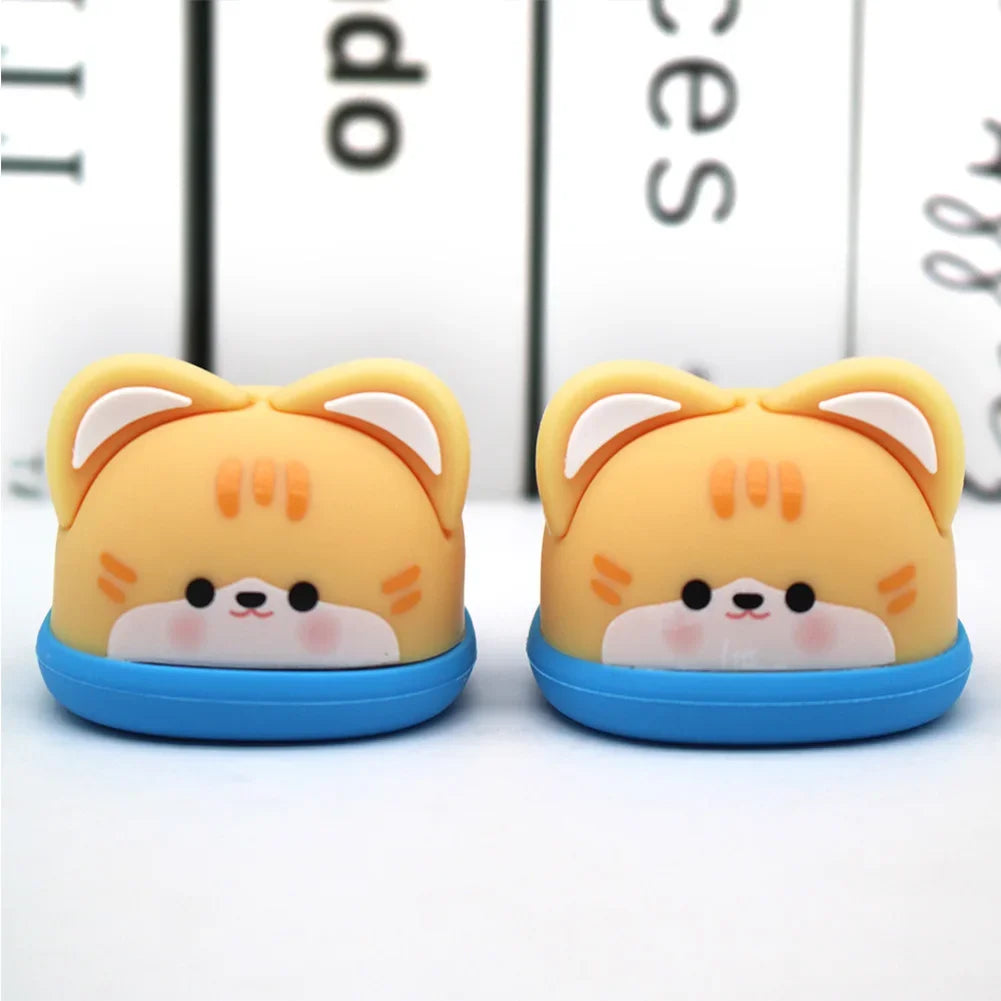 EZ Cartoon Rubber Slippers for Mini Labubu 17cm Vinyl Dolls Macaron Style