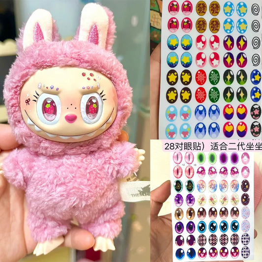 EZ 17cm Labubu V1v2 Eye Makeup Color False Eyelash Customization Gorgeous And Exquisite Eye Makeup Stickers Eyelash Stickers