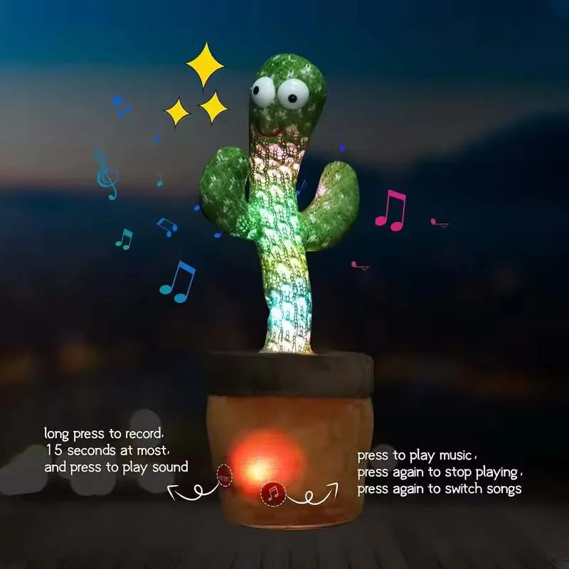 EZ Dancing Talking Cactus Toy Babies Kids Toddlers Interactive Singing Mimicking Recording Repeating Gift Boy Girl Educational Play