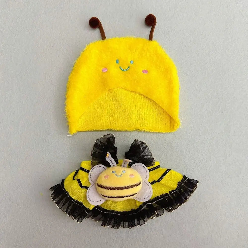 EZ 20cm Cotton Doll Lovely Princess Dresses Plush Dolls Clothes Dresses Skirt Decoration Skirt With Cartoon Headband Accessories