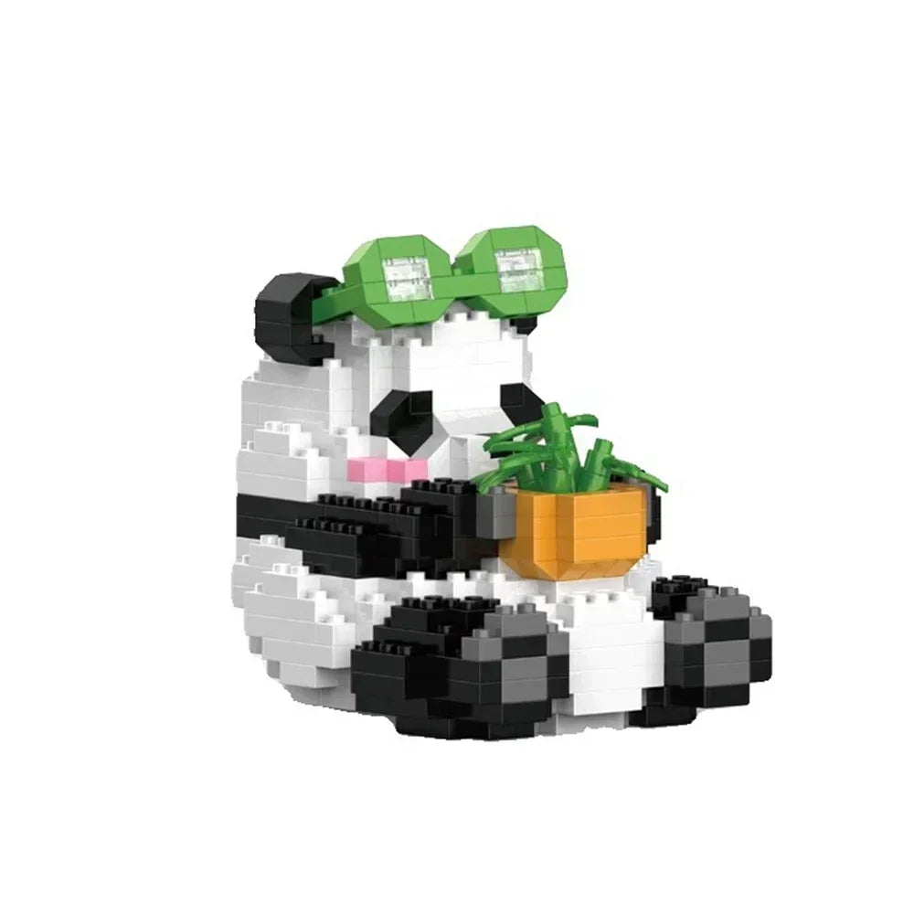EZ Creative DIY Assemable Animal Cute MINI Chinese Style Animal Panda Building Block Educational Boy Toys For Children Model Bricks