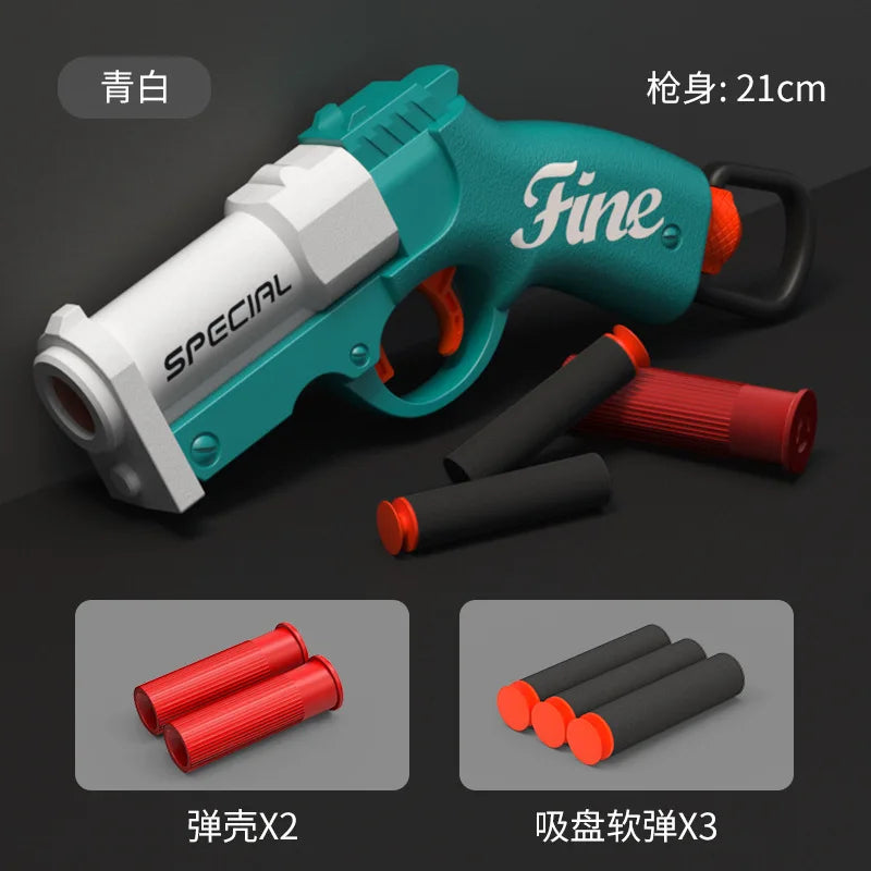 EZ Soft Bullet Mini S686 Shell Throwing Launcher Toy Gun Airsoft Foam Bullet Blaster CS Outdoor Weapon Children Pistol Gift for Kid