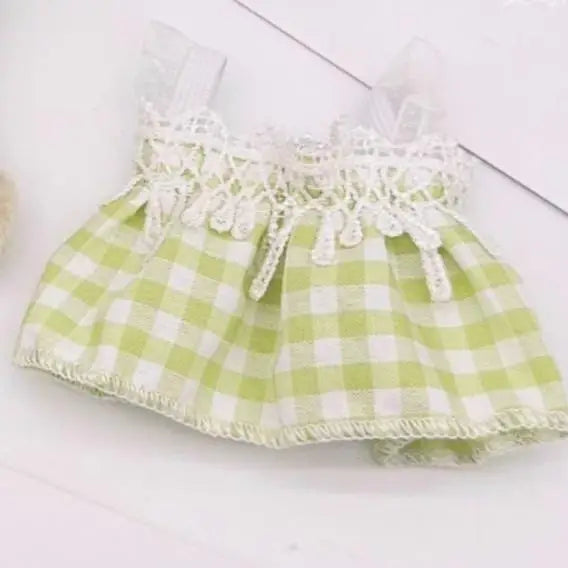 EZ Mini Plush Doll'S Clothes Outfit Accessories For Korea Kpop Exo Labubu V1 V2 Idol pink bow gauze skirt Clothing Gift