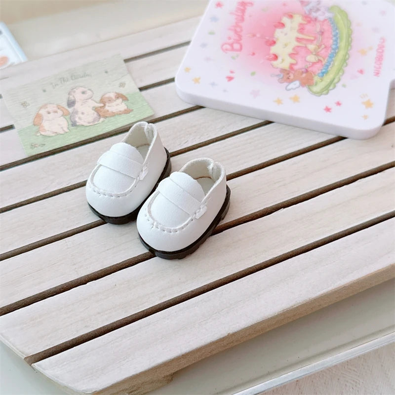 EZ For 17cm Labubu Mini Doll Clothes Outfit Four-leaf Flowers Hat Overalls Clothes Loafer Shoes Doll Accessories Sitting Party