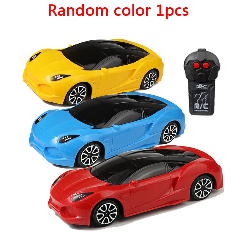EZ 1PC Simulation Remote Control Car Random Color Model Electric 2-way Rc Sports Car Toy For Boys Girls Birthday Gifts Random Color