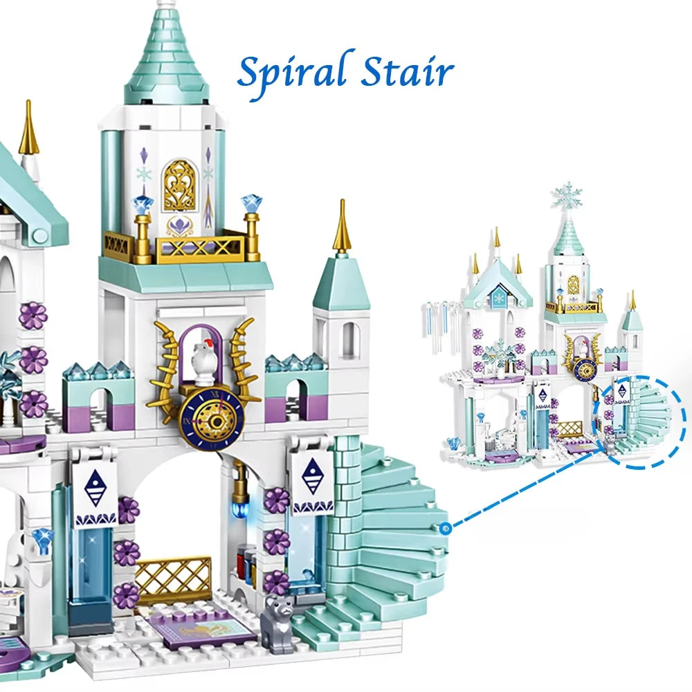 EZ Friends Princess Luxury Ice Castles Building Blocks Playground House Movies Bricks Classic Figures Set Toy for Girls DIY Gift