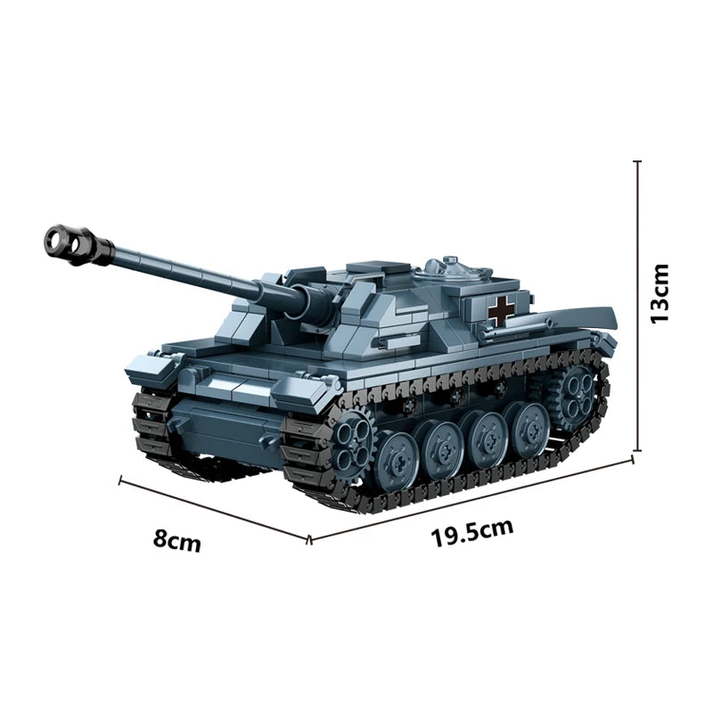 EZ WW2 Military Army Soldiers World War 2 Tank Armored Vehicle Model Assemble Building Blocks Bricks Children's DIY Toys Gift