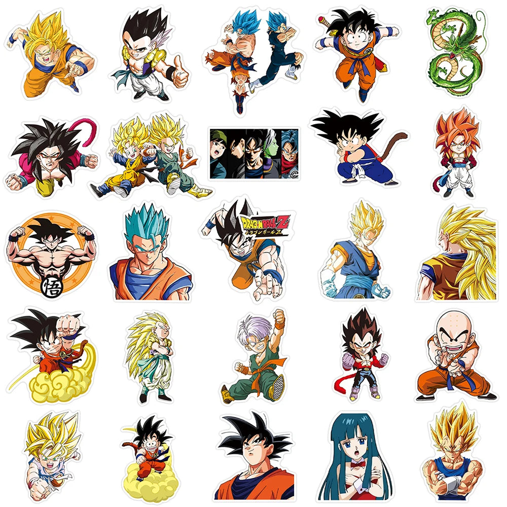 EZ 10/30/50pcs Classic Japan Anime Dragon Ball Stickers Kids Decals Toy DIY Laptop Water Bottle Phone Cool Cartoon Son Goku Sticker