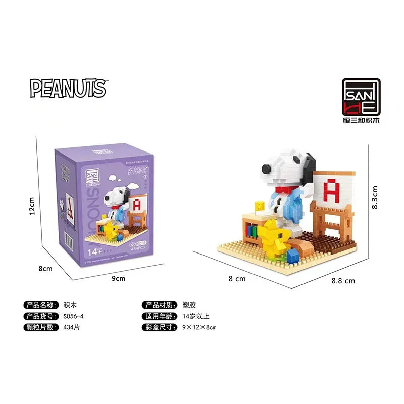EZ Snoopy Diamond Building Blocks Assembly Street View Model Character Scene Dog Mini Bricks Figure Toys For Christmas Gifts