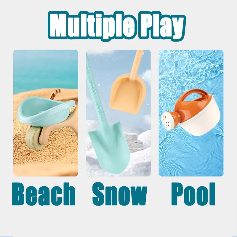 EZ Kids Trolley Beach Toys Play Sand Water Game Sandbox Molds Castle Shovel Watering Summer Outdoor Playa Tools Sand Toys for Baby