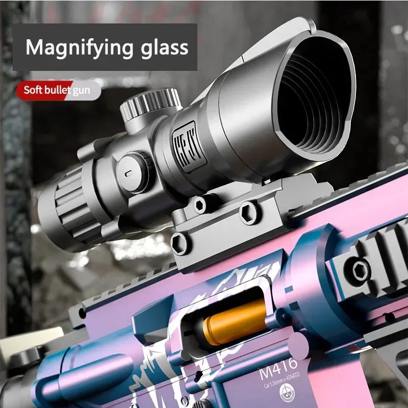 EZ M416 Toy Gun Shell Throwing Soft Bullet Can Fire Suction Cup Children's Assault Rifle Manual loading Model Boy's Toy