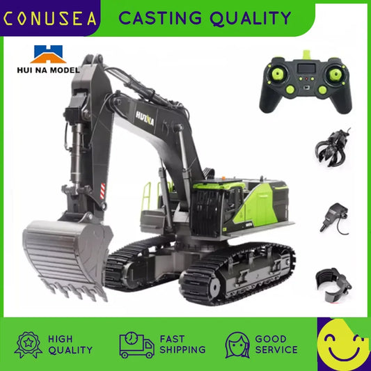EZ 1/14 HUINA 1593 582 RC Excavator Dumper Truck crawler Alloy Tractor Loader 2.4G Radio Controlled Car Engineering toy for boy