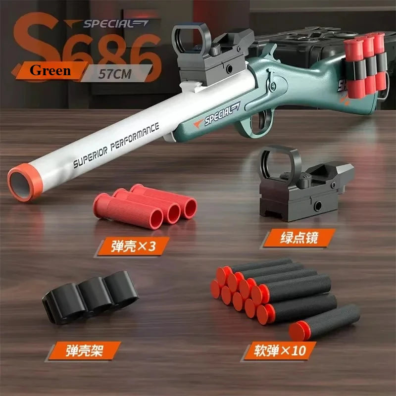 EZ S686 Throwing Shell Toy Gun Soft Bullet Airsoft Launcher Outdoor Sports CS Game Pistola Shooter Fun Toy for Boys Gift