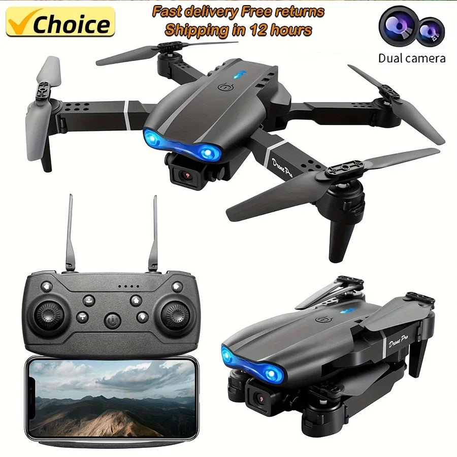 EZ 2024 E99Pro RC Drone 4K Professinal With 1080P Wide Angle HD Camera Foldable Helicopter WIFI FPV Height Hold Gift Toy