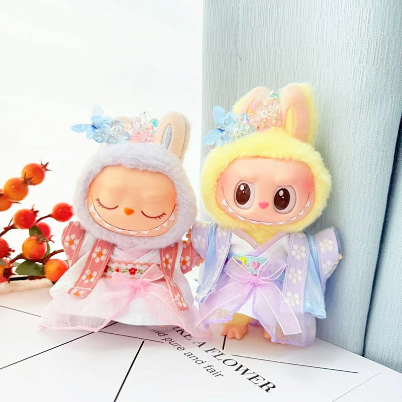 EZ 17cm Labubu Doll Clothes Chinese Style Hanfu Suit Ancient Costume Outfit Set