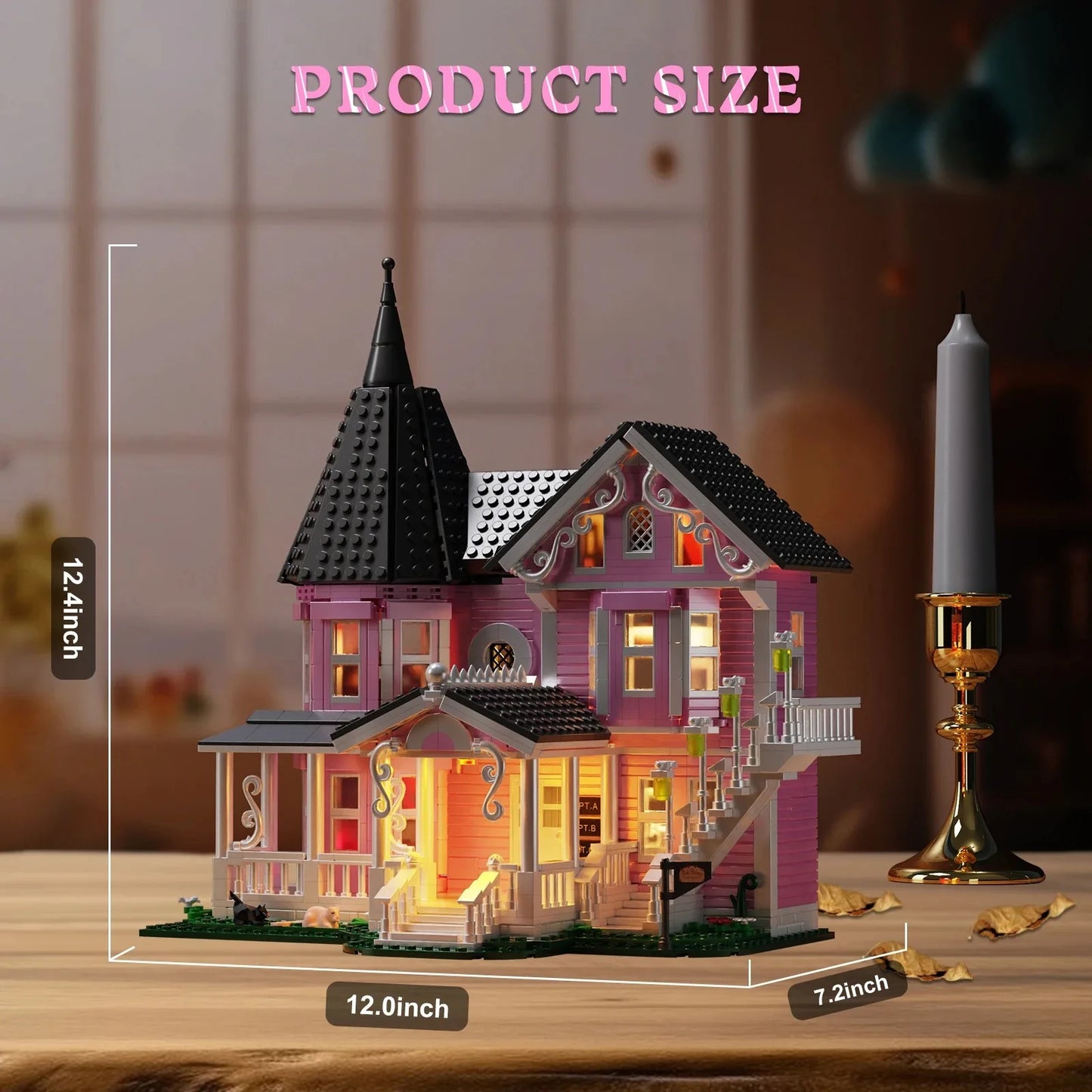EZ 1349 PCS Coralines Building Block Set Pink Palace Model Apartment Ideas Movie Architecture Toy for Boys and Girls Christmas Gift