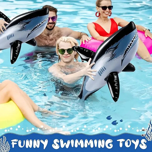 EZ 1-3pcs Inflatable Shark Toy Beach Pool Party Swimming Game Toy Water Sports Inflatable Toys Gift