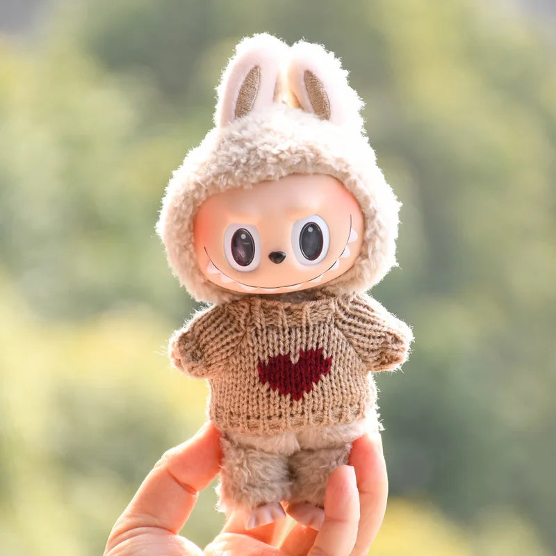 EZ 17cm Cute Mini Plush Doll'S Clothes Outfit Accessories For Korea Kpop Exo Labubu Idol Dolls Sweater Clothing DIY Kids Girl Gift