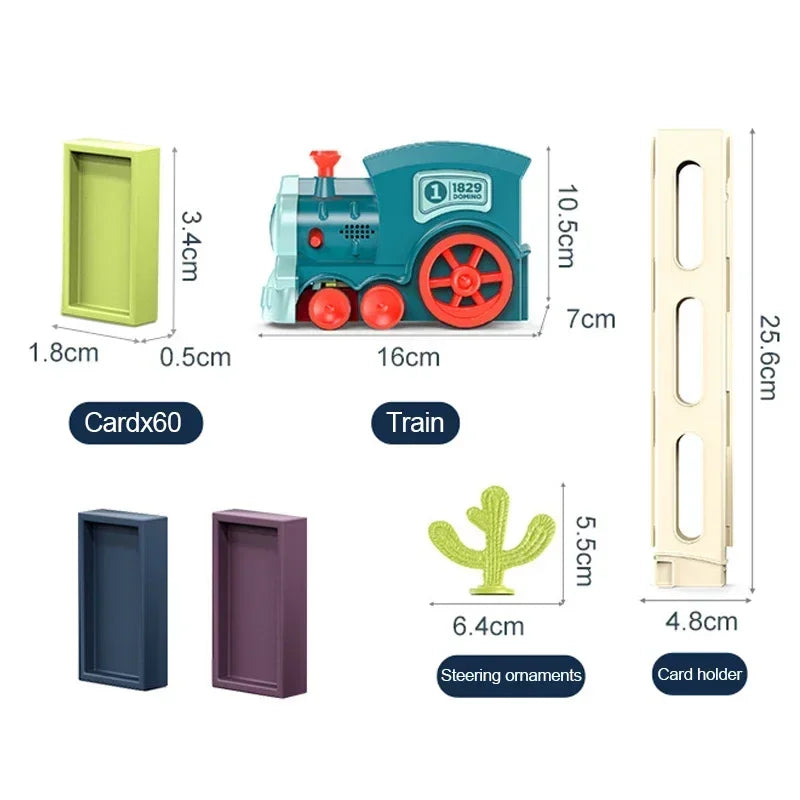 EZ Automatic Laying Domino Train Electric Car Brick Blocks Kits Creative Games Intelligence Educational DIY Toys Kids Birthday Gift