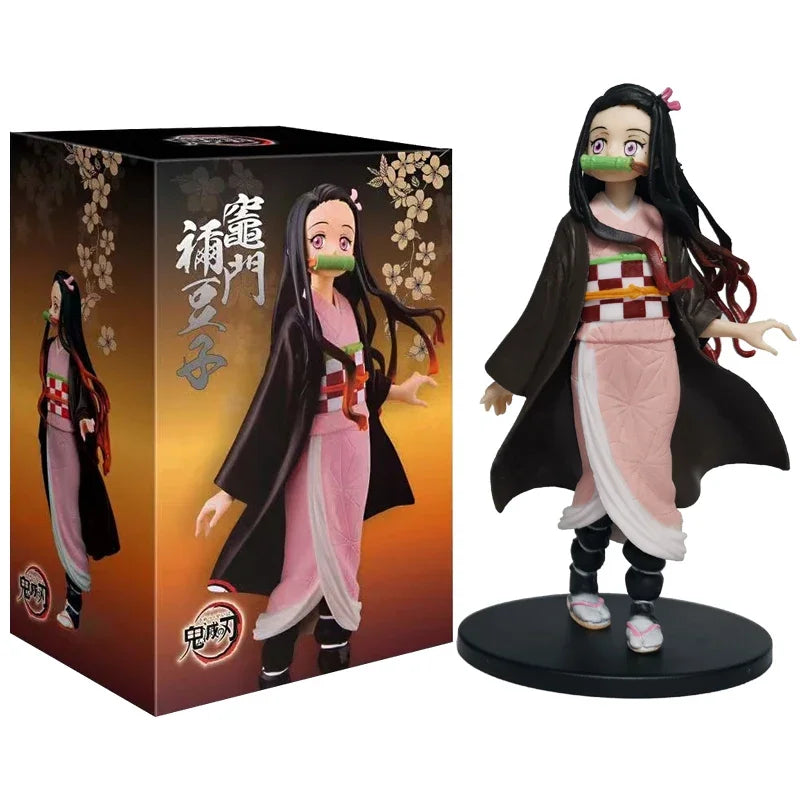 EZ Anime Figure Demon Slayer Figures Kimetsu No Yaiba Doll Tanjiro Nezuko Zenitsu Figurine Inosuke Warrior Action Figure Model Toys