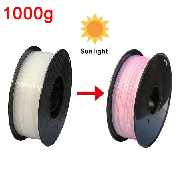 EZ UV Sunlight Color Change Filament PLA 1.75mm 3D Printer PLA Filament 250g 1kg Plastic Material PLA UV Reaction Blue Purple Pink