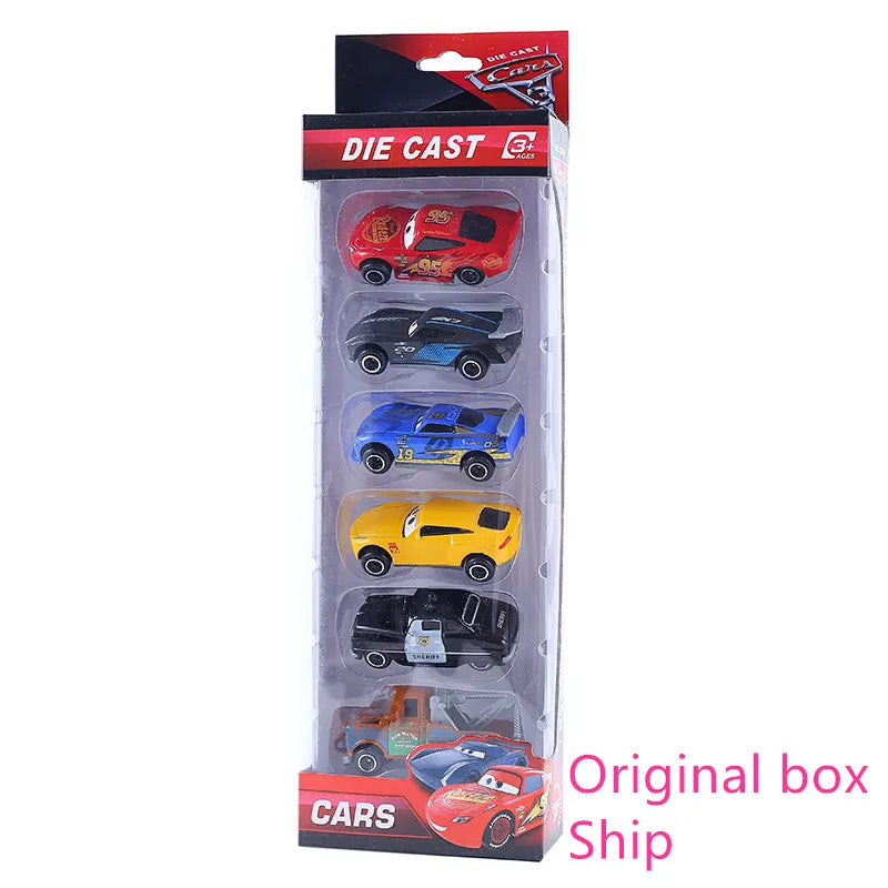 EZ 6-7pcs Disney Pixar Car 3 2 1 Lightning Mcqueen Truck Mack Jackson Storm Diecast Metal racing Car dinoco racer toy Set Boy Gift