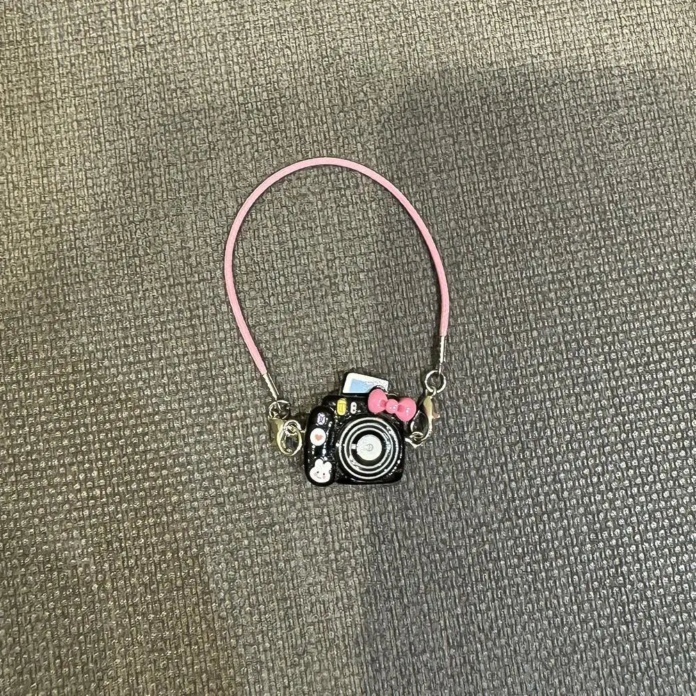 EZ Mini DIY Camera Dress Up Plush Toy for 17cm Labubu Doll Accessories Dollhouse Hanging Neck Accessories Dollhouse Pendant