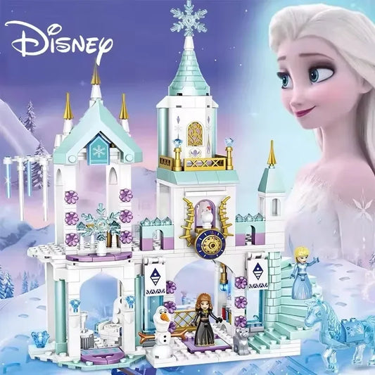 EZ Disney Frozen Princess Snow Castle Building Blocks Toys Sets Movies Educational Assembled Toys DIY Gifts For Girls
