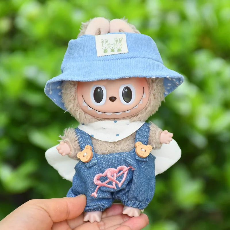 EZ 17cm Kawaii Mini Plush Doll'S Clothes Outfit Accessories For Korea Kpop Exo Labubu Idol Dolls Skirt Hood Clothing DIY Kids Gift