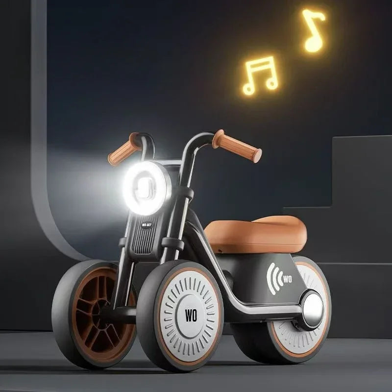 EZ Kids Balance Bike Ride-on Motorcycle Toddler Balance Bike with Music & Lights Sturdy Non-Tip Design Quiet Wheels for Boys Girls