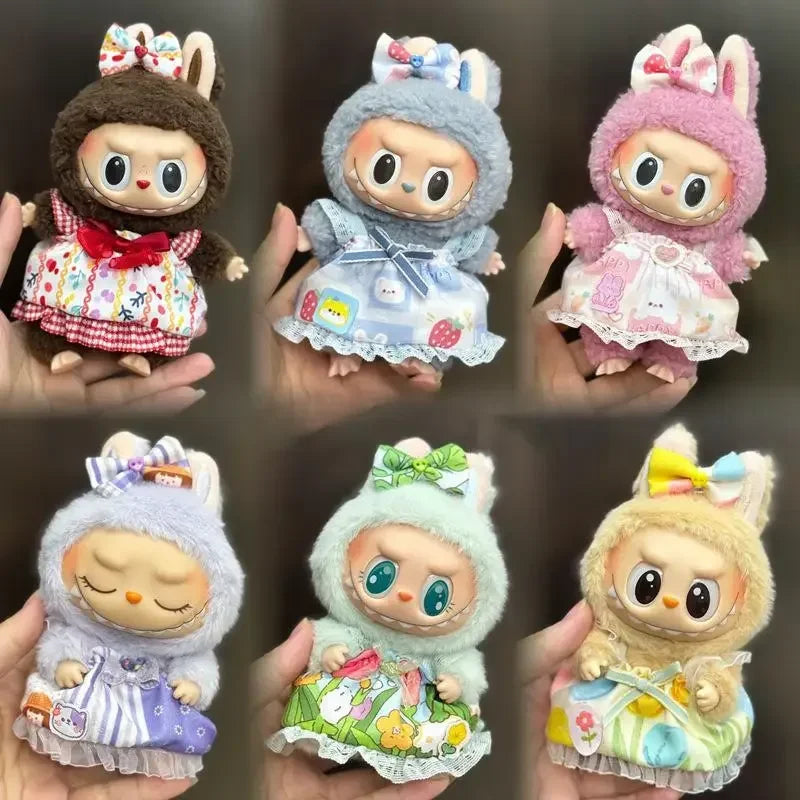 EZ Mini Plush Doll'S Clothes Outfit Accessories For Korea Kpop Exo 15-17cm Labubu Idol Overalls set Clothing Gift